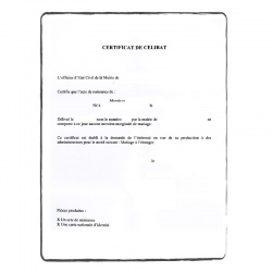 Certificat de célibat FR