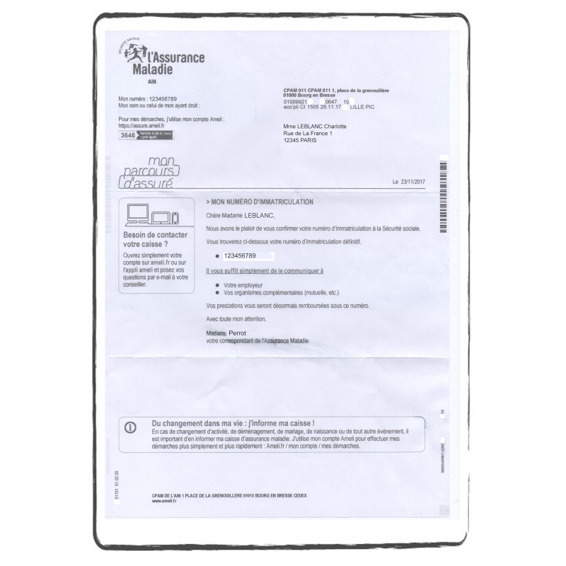 Versicherungsbecheinigung FR Französisch Versicherungsbecheinigung FR Französisch